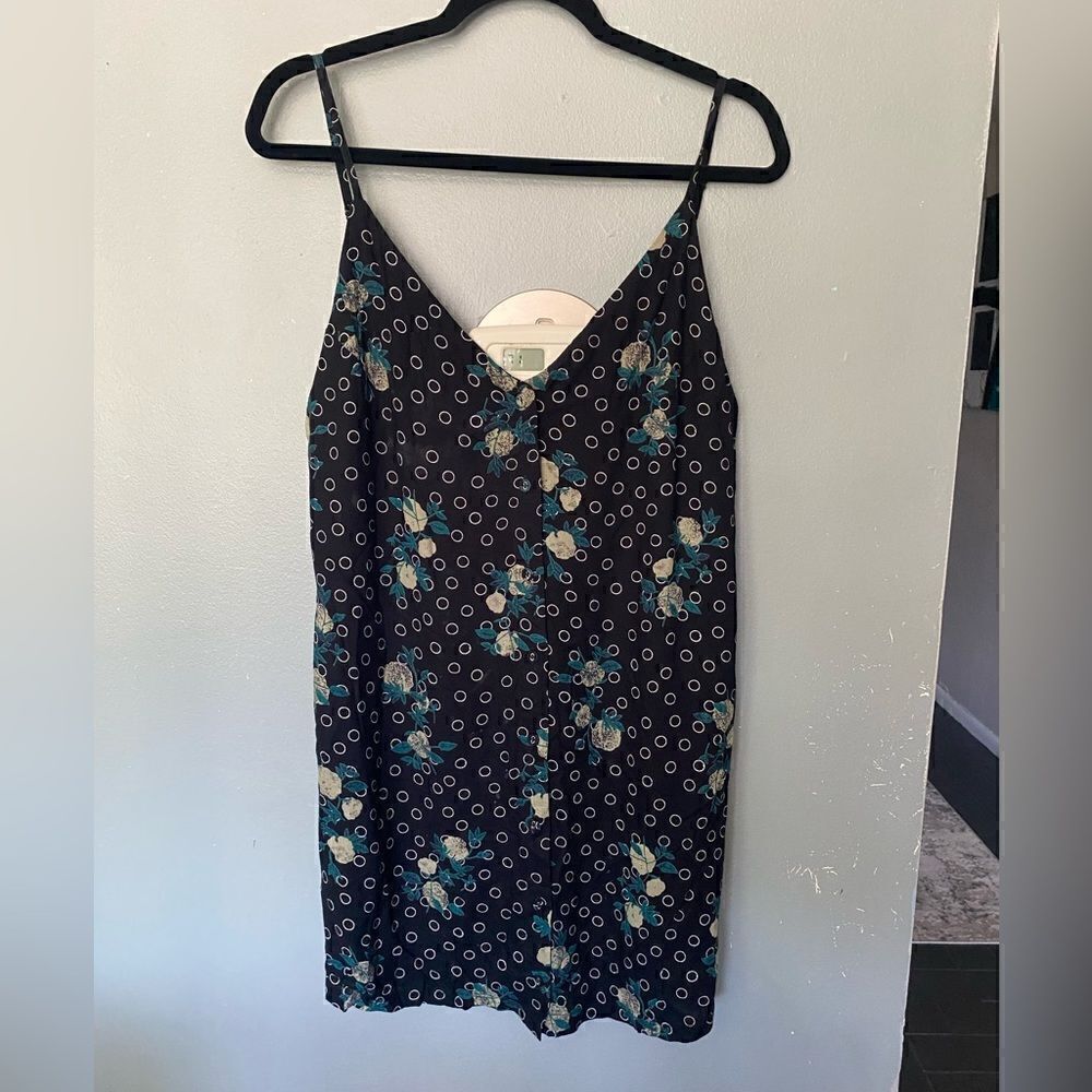 RVCA Strappy V-Neck Print Tunic Top Medium